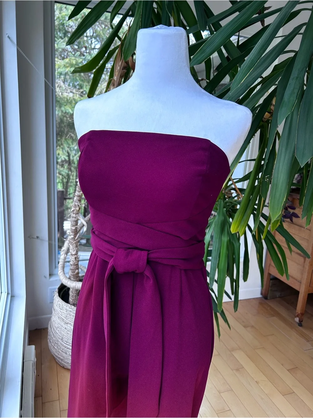 Forever 21 Strapless Wine Red Jumpsuit with Waist Tie - Picture 5 of 5